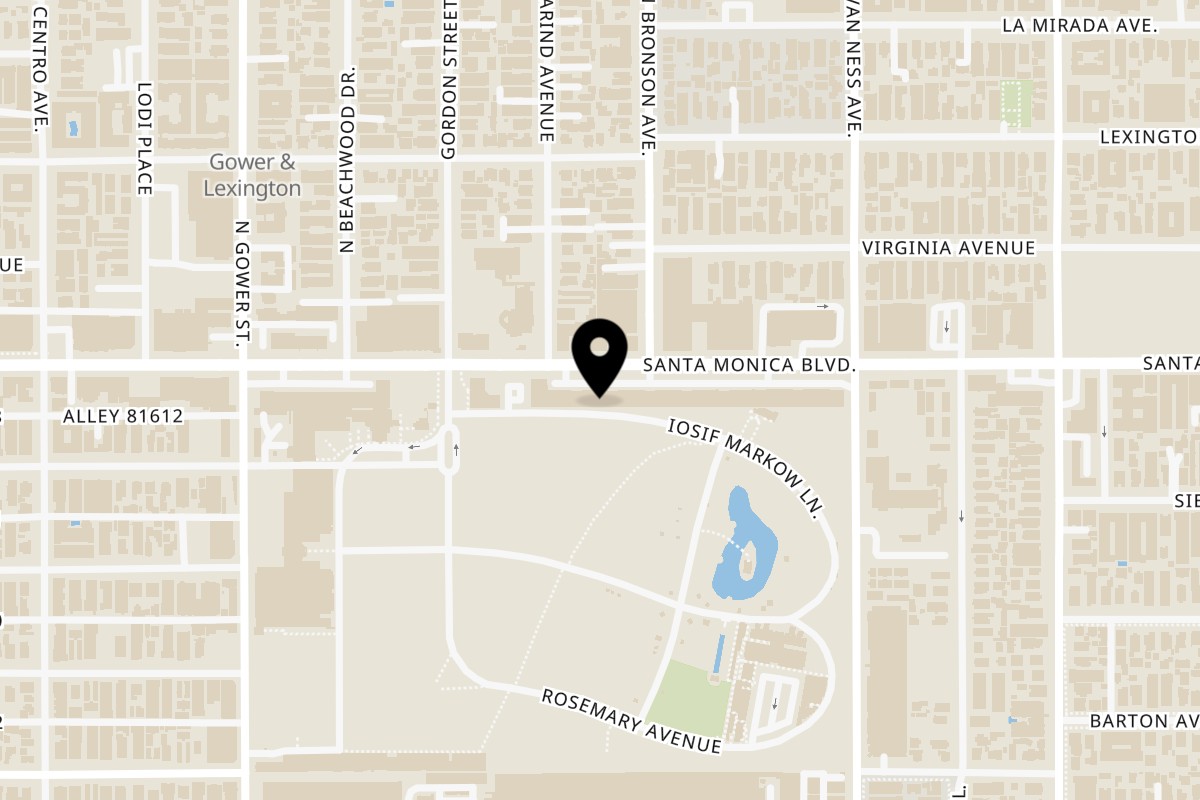 Map showing the location of Taste of the Caribbean Los Angeles on 5920 Santa Monica Blvd in Los Angeles